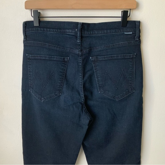 MOTHER Jeans Swooner Rascal Ankle High-Rise Straight Leg Crop Dark Blue Size 30 - Picture 5 of 13
